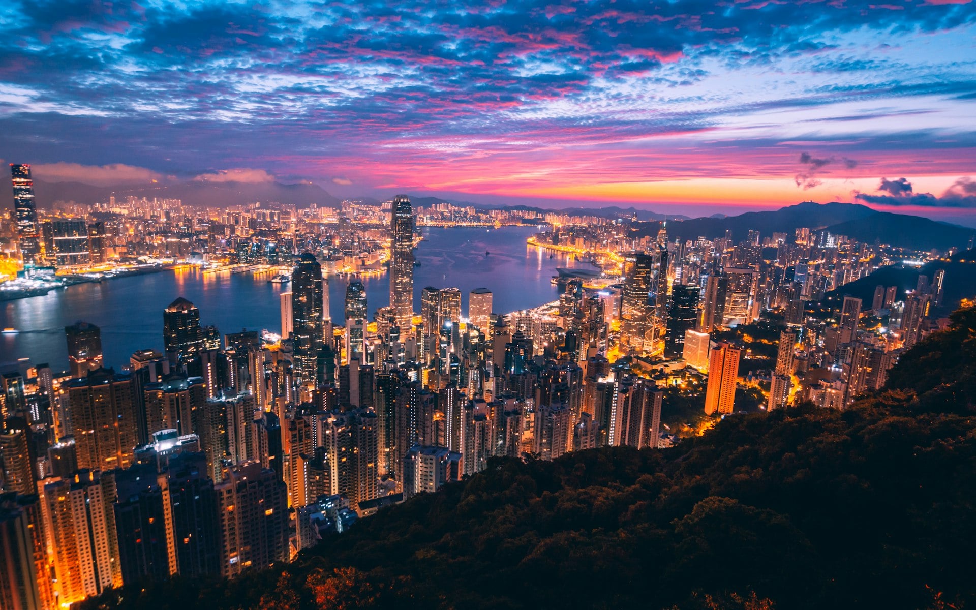 Hong Kong skyline at sunset — Sovern House operates across Asia