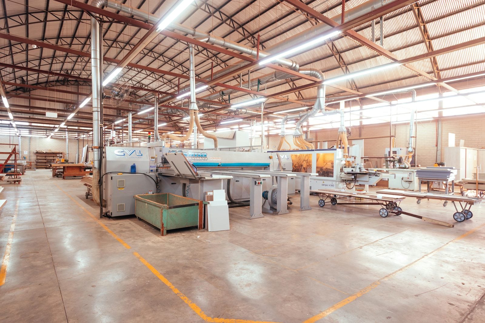 Wood flooring factory production floor