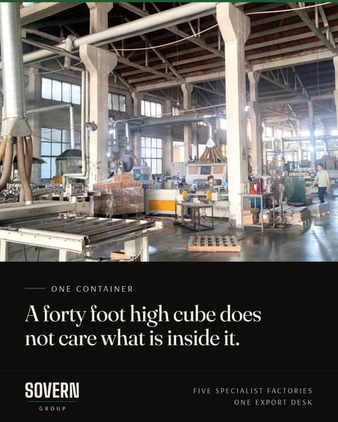 Factory production hall. A forty foot high cube does not care what is inside it.